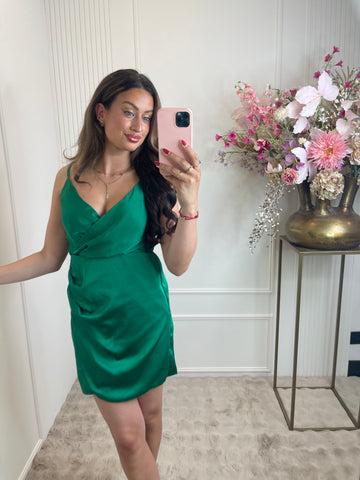 Satin dress green