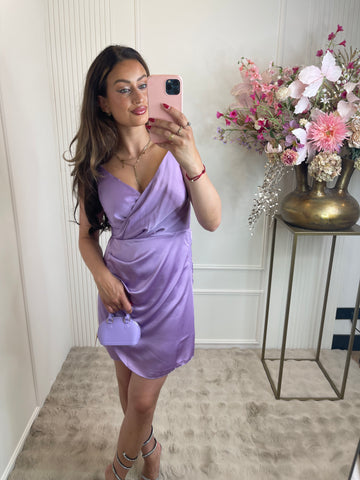 Satin dress lila