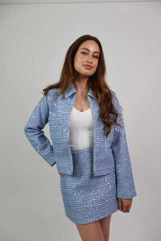 pailletten skirt denim blue