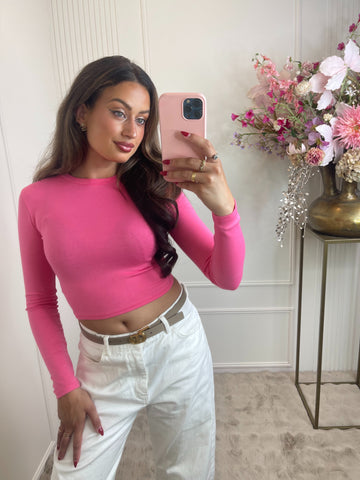 Myron long sleeve top fuchsia pink