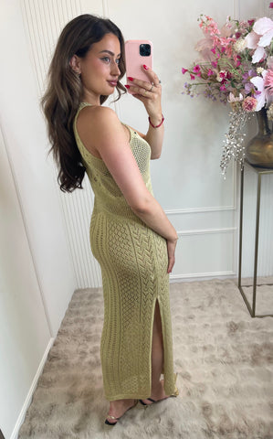 Gold halter lurex maxi beach dress