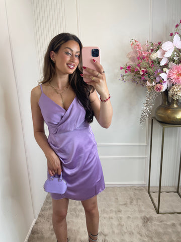 Satin dress lila