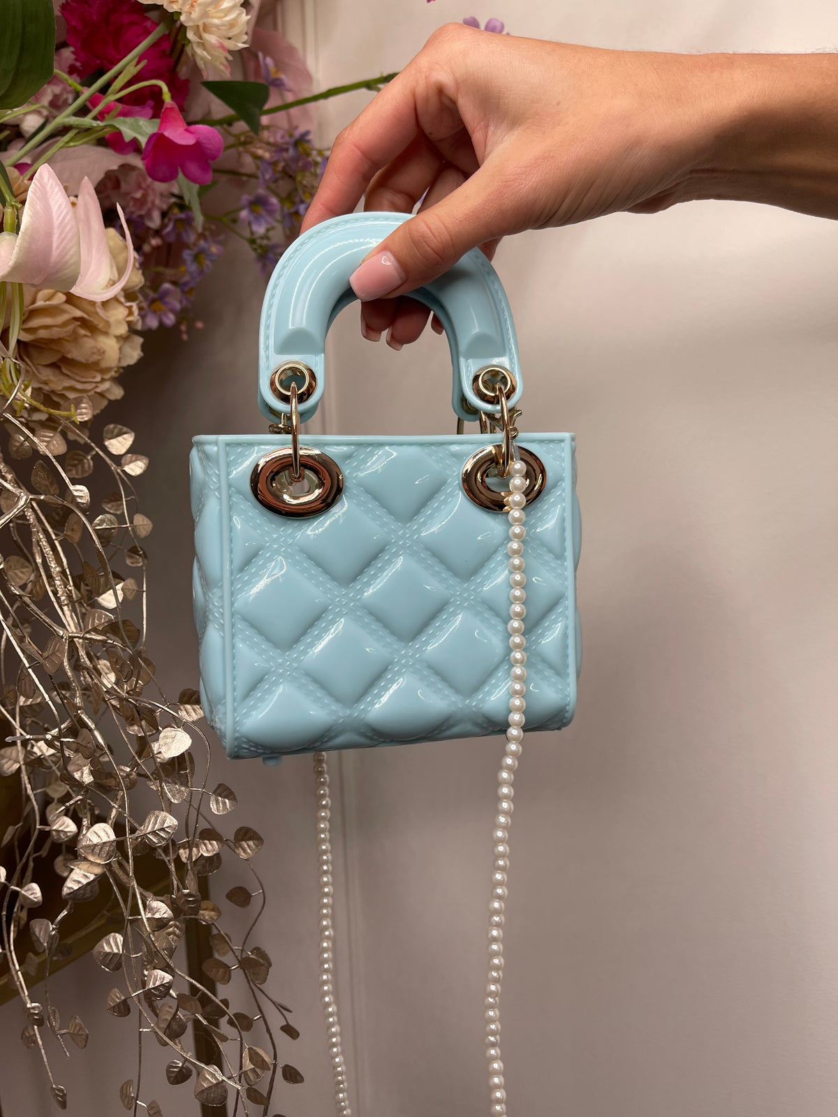 didi pearl mini bag baby blue