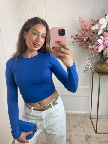Myron long sleeve top dark blue