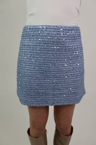 pailletten skirt denim blue