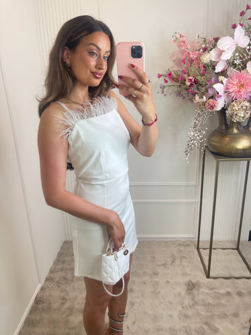 Feather dress white