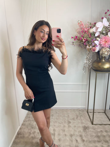 Feather dress black
