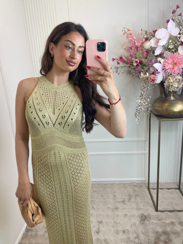 Gold halter lurex maxi beach dress