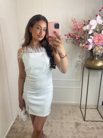 Feather dress white