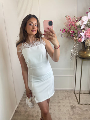 Feather dress white