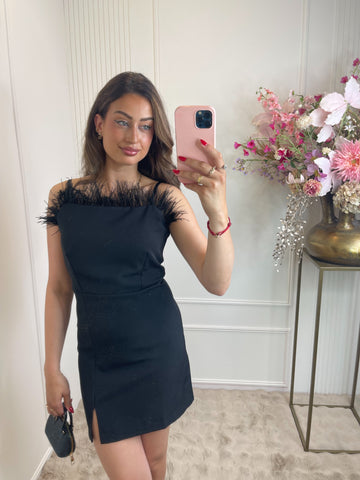 Feather dress black
