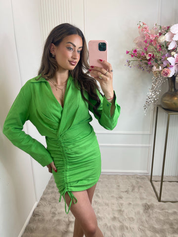 Donna linnen dress green