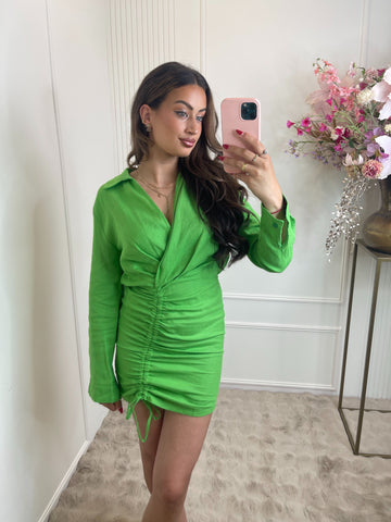 Donna linnen dress green