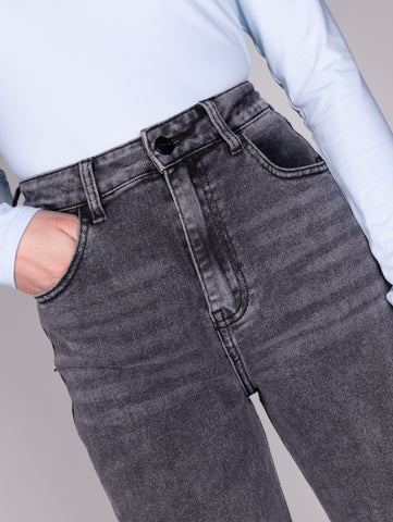 extra long wide leg jeans washed grey devon the label
