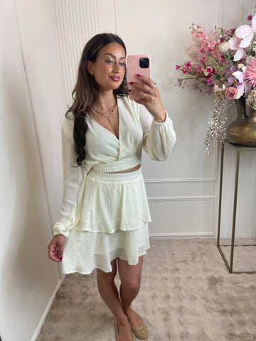 Silver diamond dots skirt creme