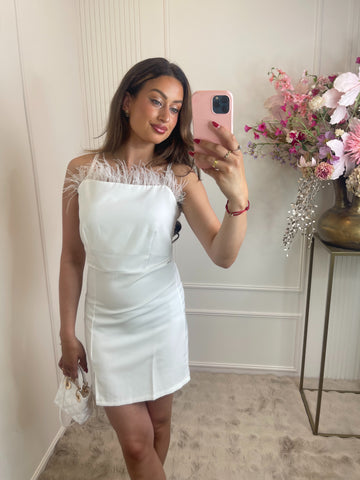 Feather dress white