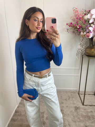 Myron long sleeve top dark blue