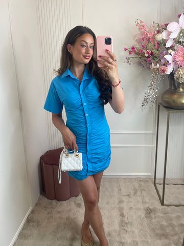 Jade blouse dress ocean blue