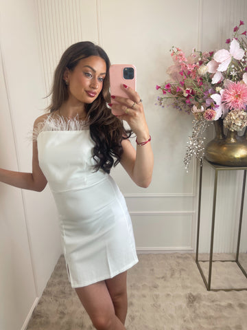 Feather dress white