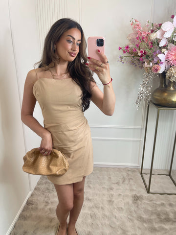 Linnen dress beige